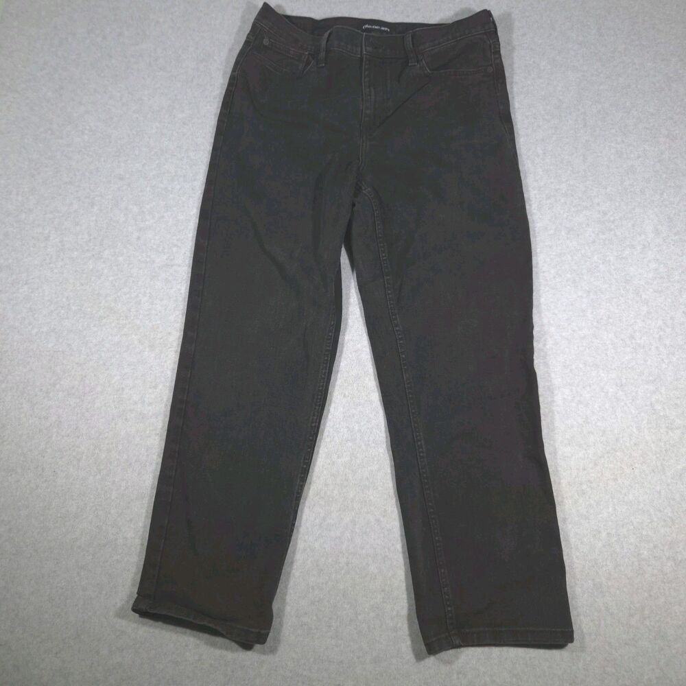 Calvin Klein Jeans Womens Size 12 Faded Black Denim Straight Leg Pants Casual